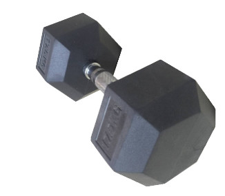 2.5kg - αλτήρες Workout γυμναστικής 50kgs, μαύροι λαστιχένιοι Hexagon αλτήρες χρώματος