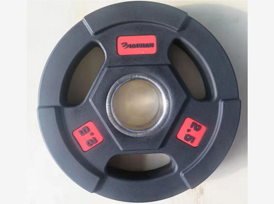 Μονάδα βάρους 2,5lb έως 20kgs Πλάκες προπόνησης βάρους ανθεκτικό υλικό λαστιχένιου χειριστή σιδήρου Ιδανικό για γυμναστήριο εξοπλισμό προπόνησης δύναμης